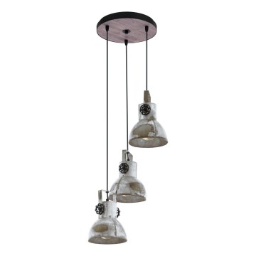 Eglo 79371 - Κρεμαστό φωτιστικό με καλώδιο BARNSTAPLE 3xE27/40W/230V καφέ/πατίνα