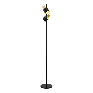Eglo 79376 - Επιδαπέδιο φωτιστικό FIUMARA 2xE27/60W/230V μαύρο/χρυσό