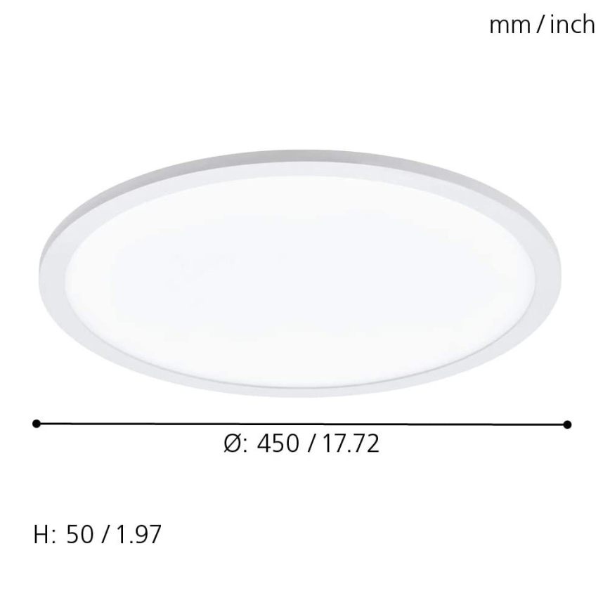 Eglo 79469 - LED Dimmable φωτιστικό οροφής POZZALLO LED/21W/230V 2700-6500K λευκό + τηλεχειριστήριο