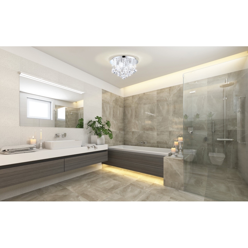 Eglo 79516 - Φωτιστικό οροφής μπάνιου LED MONTEPRANDONE 8xG9/3W/230V IP44 γυαλιστερό χρώμιο