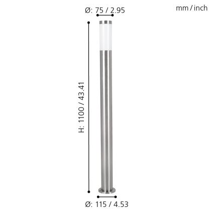 EGLO - Λάμπα εξωτερικού χώρου 1xE27/15W/230V IP65