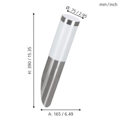 EGLO - Φως τοίχου εξωτερικού χώρου 1xE27/15W/230V IP44