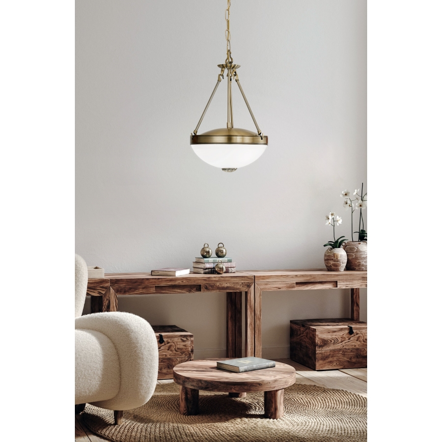 EGLO - Κρεμαστό φωτιστικό οροφής 2xE27/60W/230V μπρονζέ
