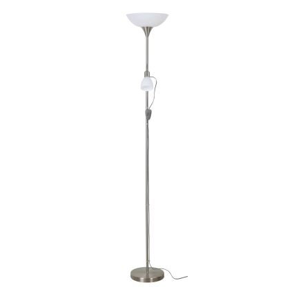 EGLO - Επιδαπέδιο φωτιστικό 1xE27/60W + 1xE14/25W ματ χρώμιο
