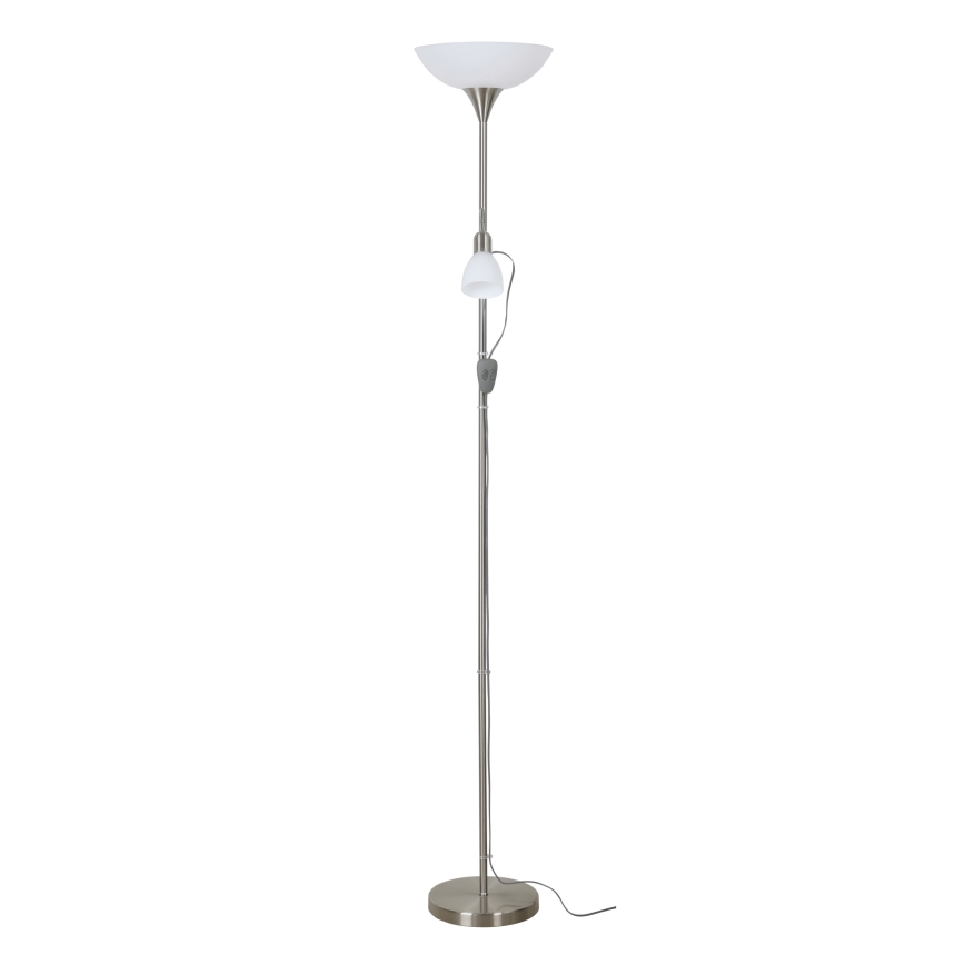 EGLO - Επιδαπέδιο φωτιστικό 1xE27/60W + 1xE14/25W ματ χρώμιο