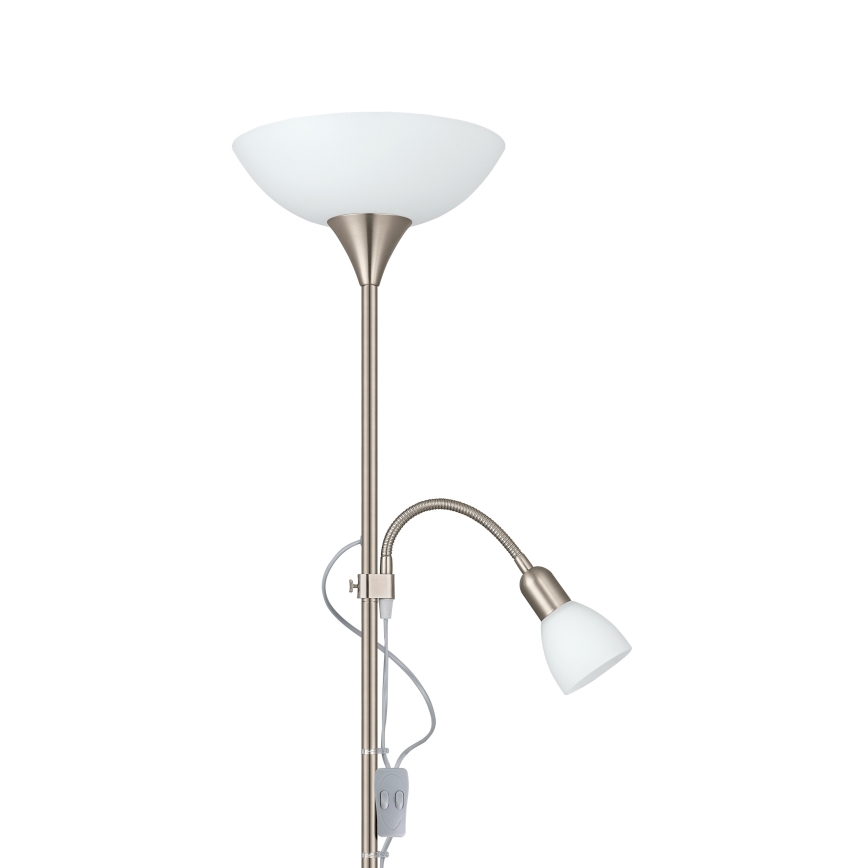 EGLO - Επιδαπέδιο φωτιστικό 1xE27/60W + 1xE14/25W ματ χρώμιο
