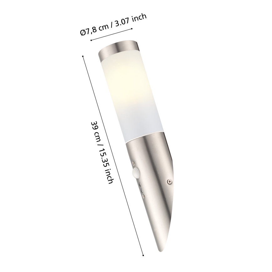 EGLO - Εξωτερικό επιτοίχιο φωτιστικό με αισθητήρα 1xE27/15W IP44