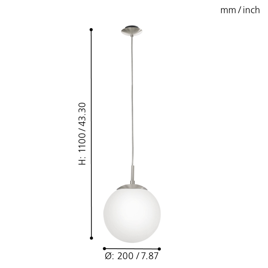 EGLO - Κρεμαστό φωτιστικό οροφής 1xE27/60W/230V διάμετρος 20 cm