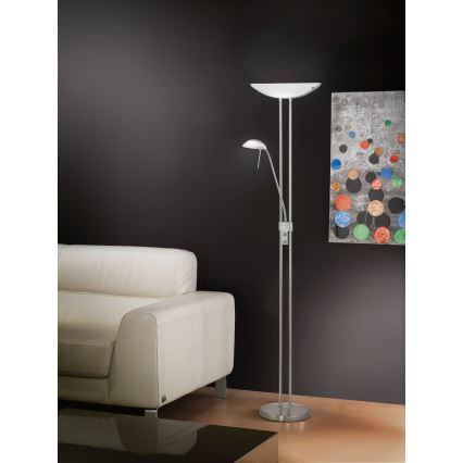 EGLO - Φωτιστικό δαπέδου ντιμαριζόμενο BAYA 1xR7s/230W+1xG9/33W ματ χρώμιο