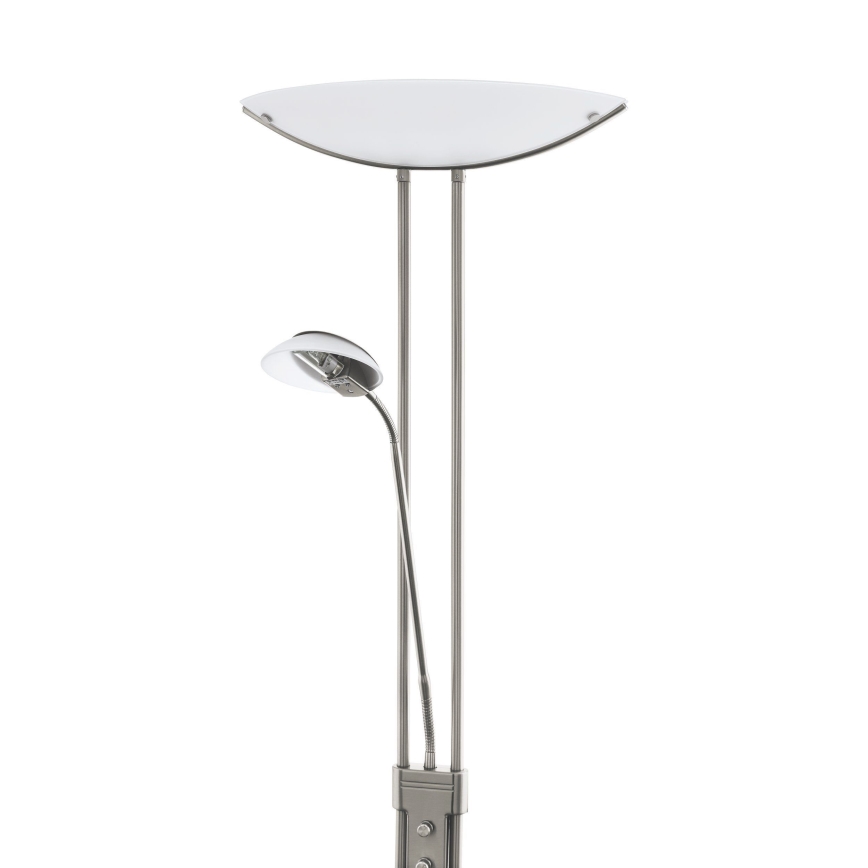 EGLO - Φωτιστικό δαπέδου ντιμαριζόμενο BAYA 1xR7s/230W+1xG9/33W ματ χρώμιο