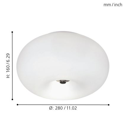 EGLO - Φωτιστικό οροφής OPTICA 2xE27/60W διάμετρος 28 cm