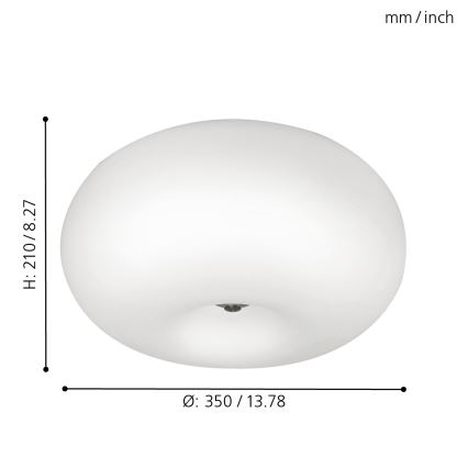 EGLO - Φωτιστικό οροφής OPTICA 2xE27/60W/230V γυαλί οπαλίνα διάμετρος 35 cm