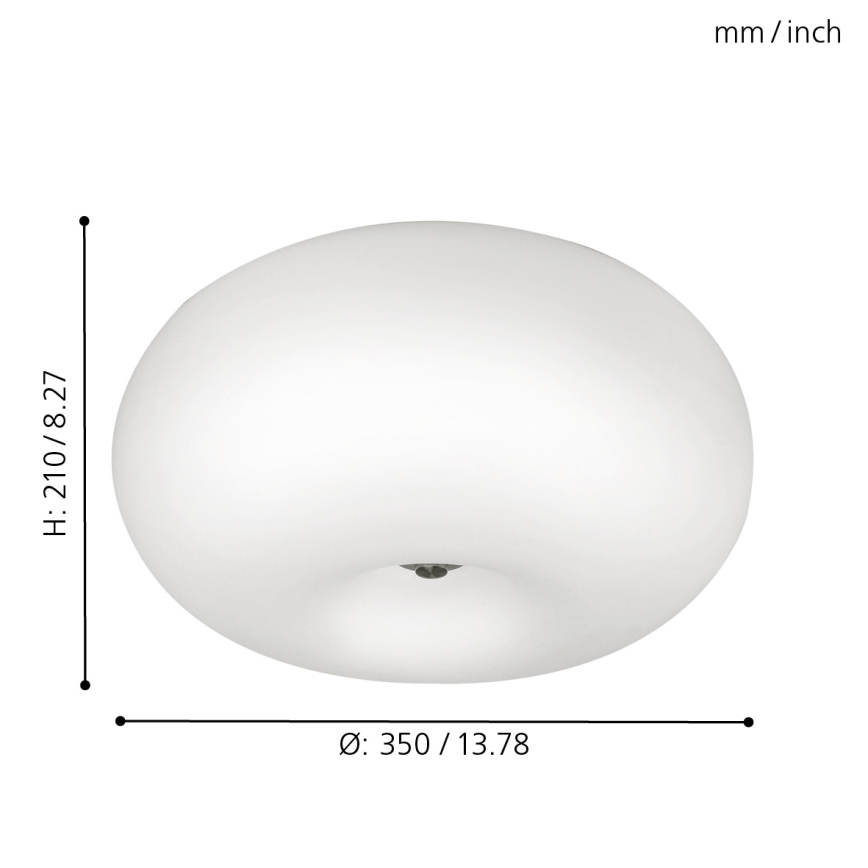 EGLO - Φωτιστικό οροφής OPTICA 2xE27/60W/230V γυαλί οπαλίνα διάμετρος 35 cm
