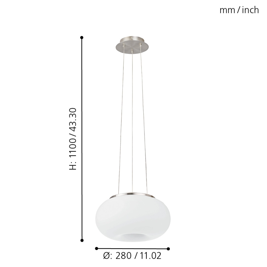 EGLO - Κρεμαστό φωτιστικό οροφής OPTICA 2xE27/60W διάμετρος 28 cm