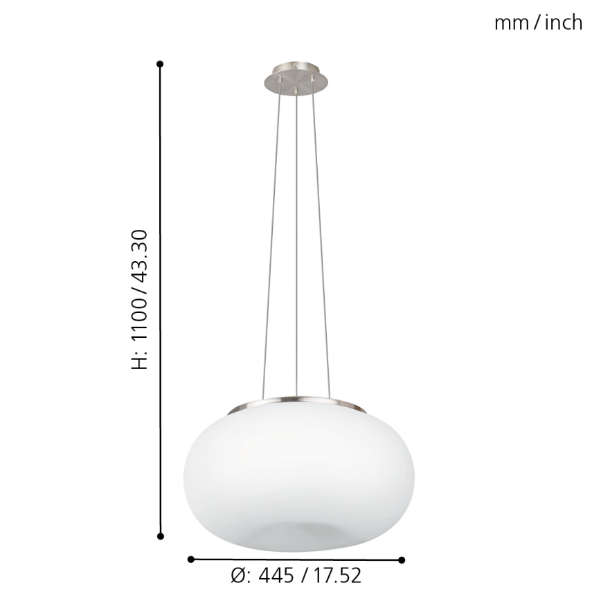 EGLO - Κρεμαστό φωτιστικό οροφής OPTICA 2xE27/60W διάμετρος 45 cm