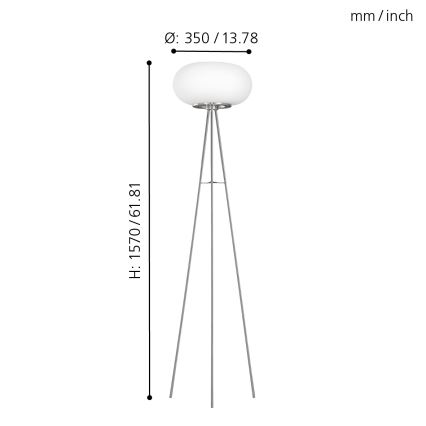 EGLO - Επιδαπέδιο φωτιστικό OPTICA 2xE27/60W διάμετρος 35 cm
