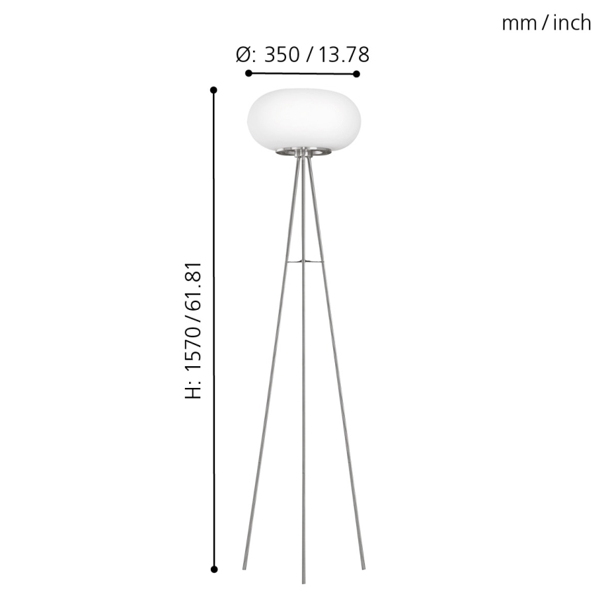 EGLO - Επιδαπέδιο φωτιστικό OPTICA 2xE27/60W διάμετρος 35 cm