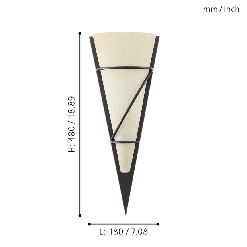 EGLO - Φως τοίχου 1 1xE14/60W καφέ αντικέ/λευκό