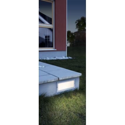 EGLO 88008 - Εντοιχισμένο εξωτερικό φωτιστικό ZIMBA 1xE27/60W ασημί/λευκό IP44