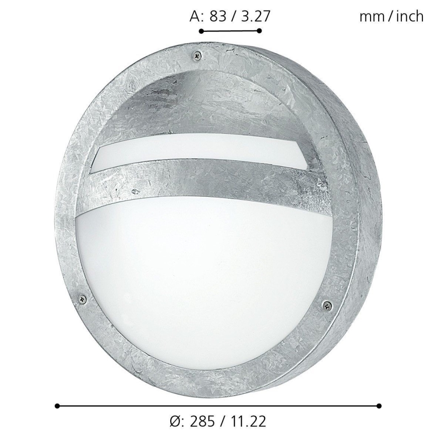 Eglo - Φως τοίχου εξωτερικού χώρου 1xE27/15W/230V IP44