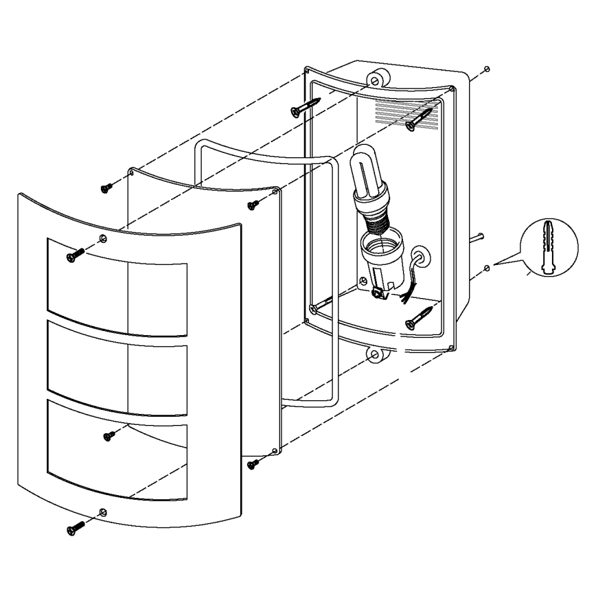 EGLO - Φως τοίχου εξωτερικού χώρου 1xE27/15W/230V IP44