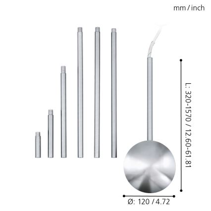 EGLO - Αξεσουάρ κρεμαστών φωτιστικών ματ χρώμιο