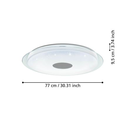 Eglo - LED Dimmable φωτιστικό οροφής LED/38,1W/230V 2700-6500K ZigBee