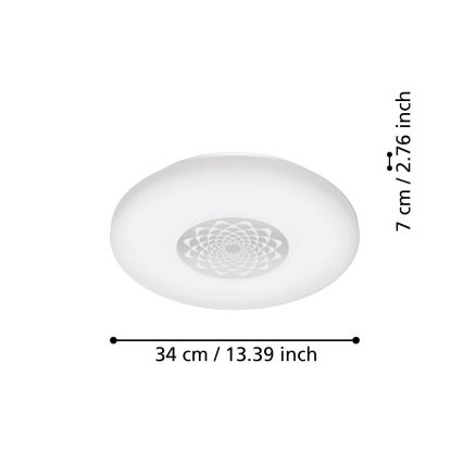 Eglo - LED Dimmable φωτιστικό οροφής LED/15,6W/230V 2700-6500K