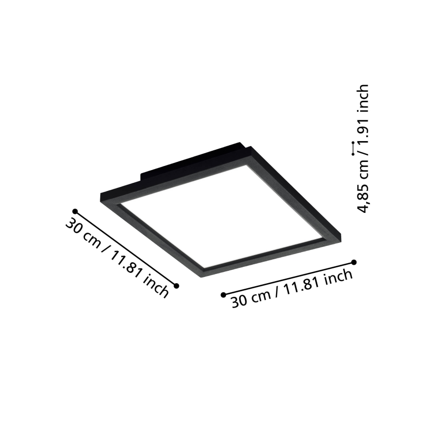 Eglo - LED Dimmable φωτιστικό οροφής LED/15,3W/230V 2700-6500K μαύρο ZigBee