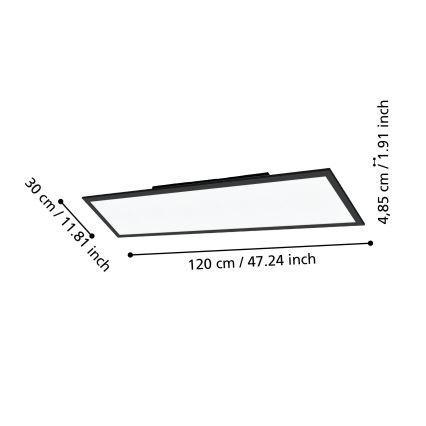 Eglo  - LED Dimmable φωτιστικό οροφής LED/33,5W/230V μαύρο ZigBee