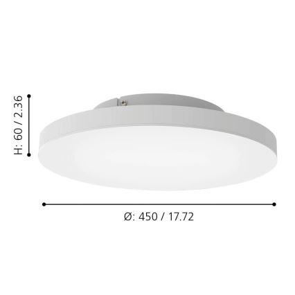 Eglo - LED RGBW Dimmable φωτιστικό οροφής LED/22,4W/230V ZigBee