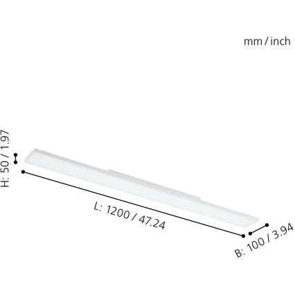 Eglo - Ρυθμιζόμενο φωτιστικό οροφής LED RGBW LED/34,2W/230V ZigBee