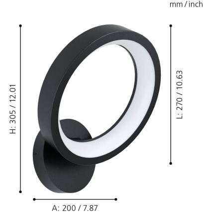 Eglo - LED RGBW Dimmable φωτιστικό τοίχου LED/16W/230V ZigBee