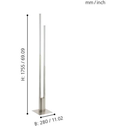 Eglo - LED RGBW Dimmable φωτιστικό δαπέδου LED/32W/230V ZigBee