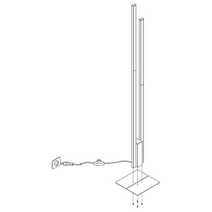 Eglo - LED RGBW Dimmable φωτιστικό δαπέδου 2xLED/16W/230V μαύρο ZigBee