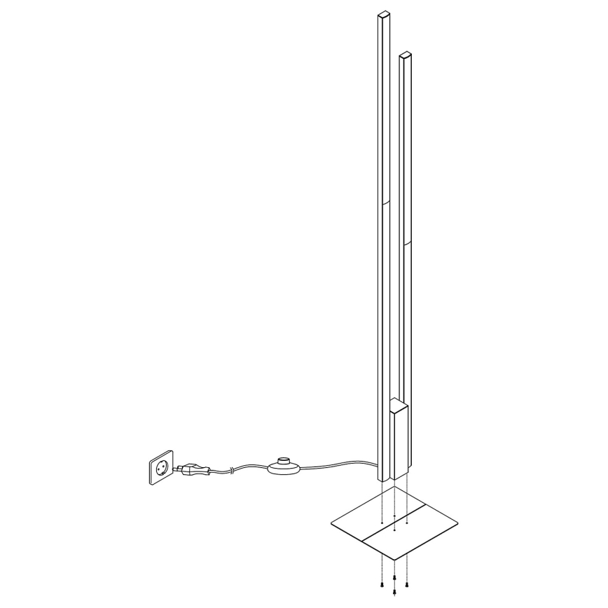 Eglo - LED RGBW Dimmable φωτιστικό δαπέδου 2xLED/16W/230V μαύρο ZigBee