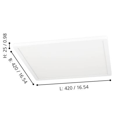 Eglo - LED RGBW Ρυθμιζόμενο φωτιστικό οροφής LED/16,5W/230V 2700-6500K λευκό ZigBee