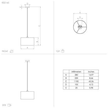 Eglo - Πολύφωτο με συρματόσχοινο 1xE27/40W/230V διάμετρος 38 cm