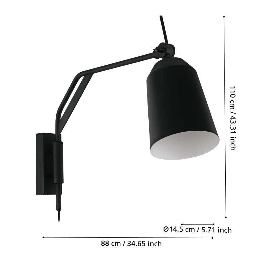 Eglo - Λάμπα τοίχου 1xE27/40W/230V