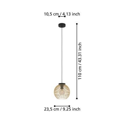 Eglo - Κρεμαστό φωτιστικό οροφής 1xE27/40W/230V