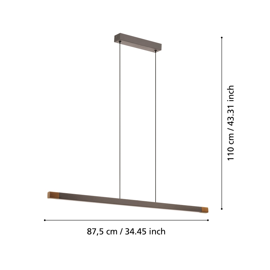 Eglo - Led Dimmable κρεμαστό φωτιστικό οροφής LED/18W/230V 3000K