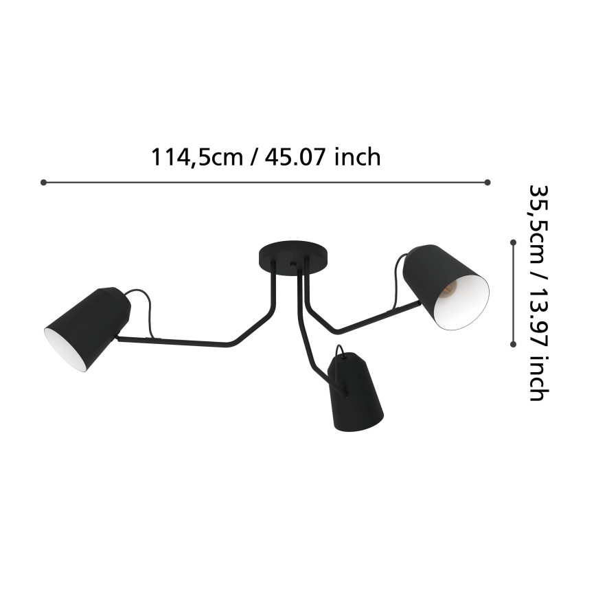 Eglo - Πλαφονιέρα οροφής  3xE27/25W/230V