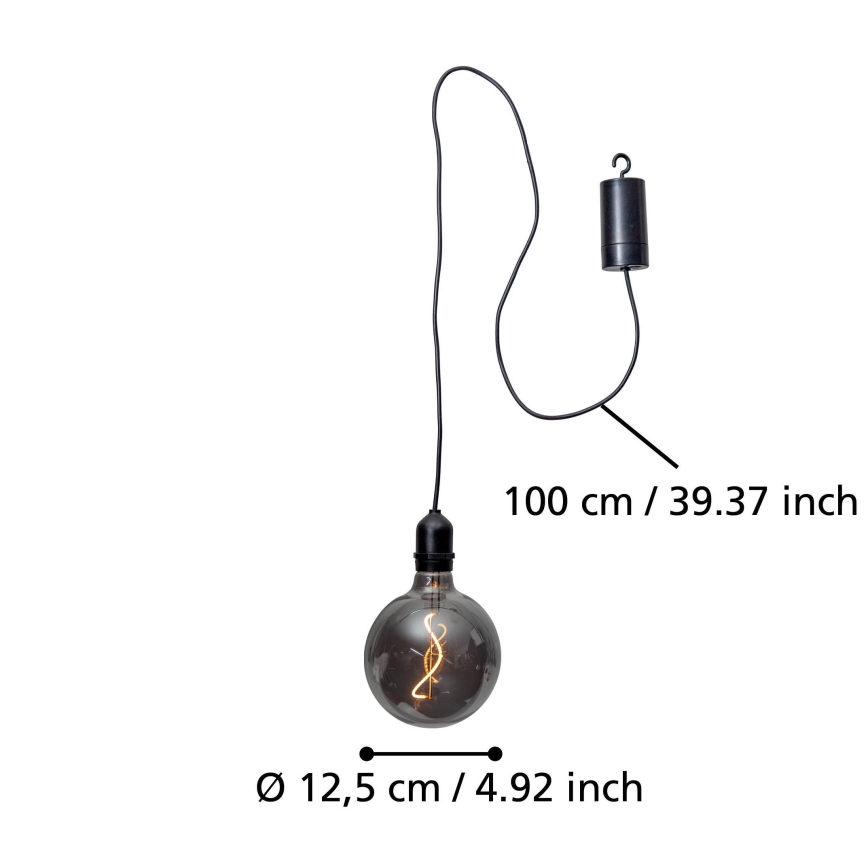 Eglo - LED Εξωτερικό κρεμαστό φωτιστικό LED/0,06W/6V 4xAA IP44 γκρι