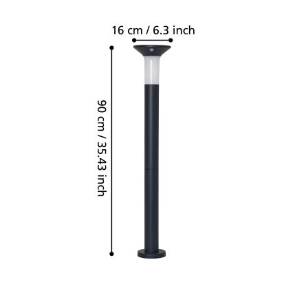 Eglo - LED Εξωτερική ηλιακή λάμπα με αισθητήρα 6xLED/0.03W/3.7V 1500 mAh IP44