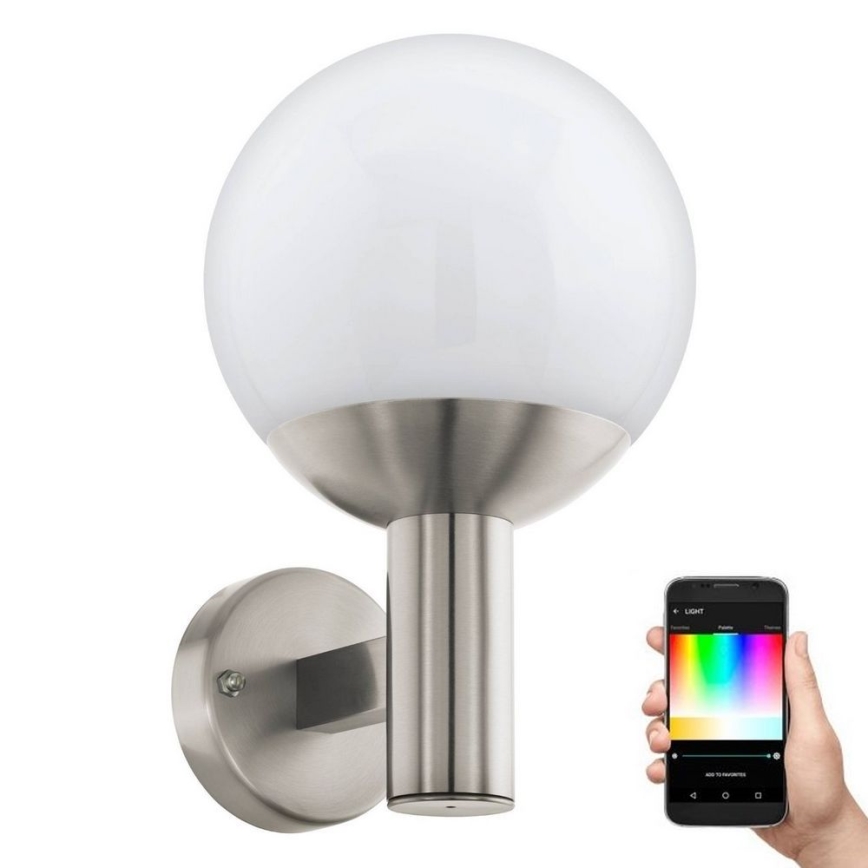 Eglo - LED RGB Ρυθμιζόμενο εξωτερικό φωτιστικό τοίχου E27/9W/230V 2700-6500K IP44