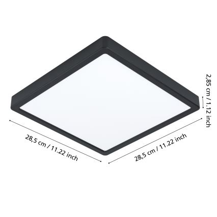 Eglo - LED οροφιαίο φωτιστικό μπάνιου LED/20,5W/230V IP44 μαύρο