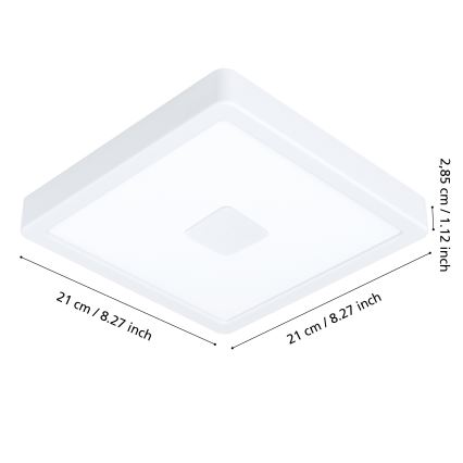 Eglo - LED Εξωτερικό οροφής φωτιστικό LED/17W/230V IP44 λευκό