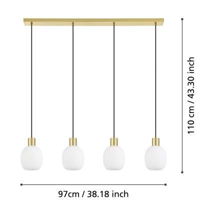 Eglo - Φωτιστικό οροφής με καλώδιο 4xE27/40W/230V