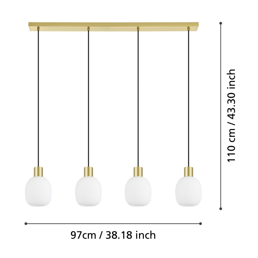Eglo - Φωτιστικό οροφής με καλώδιο 4xE27/40W/230V