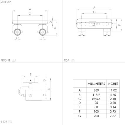 Eglo - Φωτιστικό σποτ LED 2xGU10/3W/230V